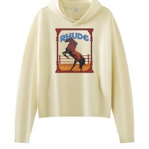 Rhude Beige Horse Graphic Print Hoodie